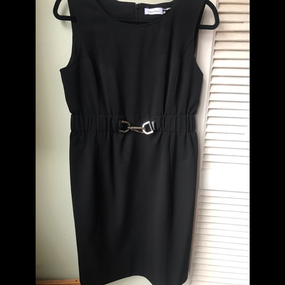 Calvin Klein Black Dress with gold buckle hardware